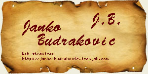 Janko Budraković vizit kartica